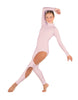 Solid Lycra LS TNeck Open Back Unitard with Cutouts
