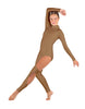 Solid Lycra LS TNeck Open Back Unitard with Cutouts