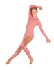 Solid Lycra LS TNeck Open Back Unitard with Cutouts