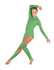 Solid Lycra LS TNeck Open Back Unitard with Cutouts