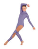 Solid Lycra LS TNeck Open Back Unitard with Cutouts