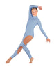 Solid Lycra LS TNeck Open Back Unitard with Cutouts