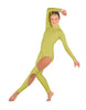 Solid Lycra LS TNeck Open Back Unitard with Cutouts