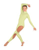 Solid Lycra LS TNeck Open Back Unitard with Cutouts