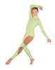 Solid Lycra LS TNeck Open Back Unitard with Cutouts