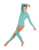 Solid Lycra LS TNeck Open Back Unitard with Cutouts