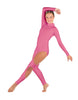 Solid Lycra LS TNeck Open Back Unitard with Cutouts