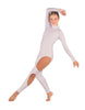 Solid Lycra LS TNeck Open Back Unitard with Cutouts