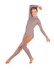 Solid Lycra LS TNeck Open Back Unitard with Cutouts