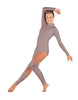 Solid Lycra LS TNeck Open Back Unitard with Cutouts
