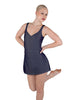 Solid Lycra Align Strap Dress with Pocket Shorts
