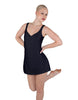 Solid Lycra Align Strap Dress with Pocket Shorts