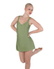 Solid Lycra Align Strap Dress with Pocket Shorts