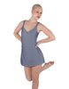 Solid Lycra Align Strap Dress with Pocket Shorts