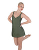 Solid Lycra Align Strap Dress with Pocket Shorts