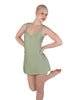 Solid Lycra Align Strap Dress with Pocket Shorts