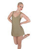 Solid Lycra Align Strap Dress with Pocket Shorts