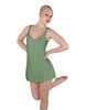 Solid Lycra Align Strap Dress with Pocket Shorts
