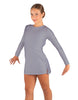 Solid Lycra LS Round Neck Dress with Open Back and Side Slits w/attached shorts