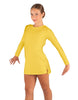 Solid Lycra LS Round Neck Dress with Open Back and Side Slits w/attached shorts