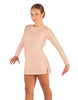 Solid Lycra LS Round Neck Dress with Open Back and Side Slits w/attached shorts