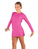 Solid Lycra LS Round Neck Dress with Open Back and Side Slits w/attached shorts