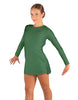 Solid Lycra LS Round Neck Dress with Open Back and Side Slits w/attached shorts