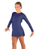 Solid Lycra LS Round Neck Dress with Open Back and Side Slits w/attached shorts