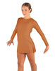 Solid Lycra LS Round Neck Dress with Open Back and Side Slits w/attached shorts