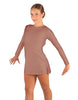 Solid Lycra LS Round Neck Dress with Open Back and Side Slits w/attached shorts