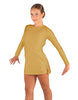 Solid Lycra LS Round Neck Dress with Open Back and Side Slits w/attached shorts