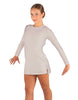 Solid Lycra LS Round Neck Dress with Open Back and Side Slits w/attached shorts