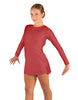 Solid Lycra LS Round Neck Dress with Open Back and Side Slits w/attached shorts