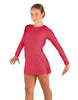 Solid Lycra LS Round Neck Dress with Open Back and Side Slits w/attached shorts