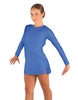 Solid Lycra LS Round Neck Dress with Open Back and Side Slits w/attached shorts