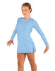 Solid Lycra LS Round Neck Dress with Open Back and Side Slits w/attached shorts