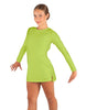 Solid Lycra LS Round Neck Dress with Open Back and Side Slits w/attached shorts