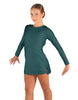 Solid Lycra LS Round Neck Dress with Open Back and Side Slits w/attached shorts