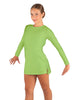 Solid Lycra LS Round Neck Dress with Open Back and Side Slits w/attached shorts