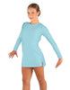 Solid Lycra LS Round Neck Dress with Open Back and Side Slits w/attached shorts