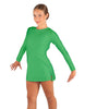 Solid Lycra LS Round Neck Dress with Open Back and Side Slits w/attached shorts