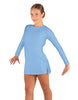 Solid Lycra LS Round Neck Dress with Open Back and Side Slits w/attached shorts