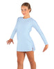 Solid Lycra LS Round Neck Dress with Open Back and Side Slits w/attached shorts