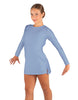 Solid Lycra LS Round Neck Dress with Open Back and Side Slits w/attached shorts