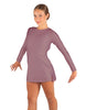 Solid Lycra LS Round Neck Dress with Open Back and Side Slits w/attached shorts