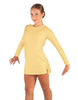 Solid Lycra LS Round Neck Dress with Open Back and Side Slits w/attached shorts