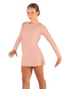 Solid Lycra LS Round Neck Dress with Open Back and Side Slits w/attached shorts