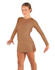 Solid Lycra LS Round Neck Dress with Open Back and Side Slits w/attached shorts