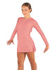 Solid Lycra LS Round Neck Dress with Open Back and Side Slits w/attached shorts