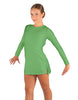 Solid Lycra LS Round Neck Dress with Open Back and Side Slits w/attached shorts